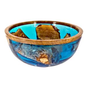 Bol en bois et résine écologique de qualité supérieure, élégant et durable pour la décoration de la maison, pour servir des fruits, des collations, des aliments - Product Image 3