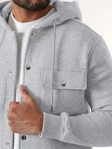 เสื้อสเวตเชิ้ตคอกลมผ้าเทอร์รี่บุซับในสำหรับผู้ชาย แขนยาว ไม่ยืด ไม่ยับ ซักเครื่องได้ ใส่ได้ทุกวัน สไตล์ลำลอง - Product Image 6