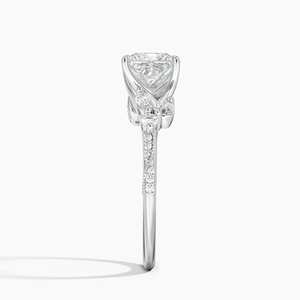 Anillo BOJ 0152 con Corte Princesa, Plata 925, Engaste de Puntas para Alivio de Migrañas, Anillo Solitario con Diamante de 2ct, Color D, VVS1, Moissanita Certificada por GRA - Product Image 3