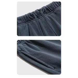 Shorts Unisex Negros de Punto con Cordón Ajustable, Cintura Media, Sólidos, Casuales, Transpirables, de Poliéster, Cortos - Product Image 6