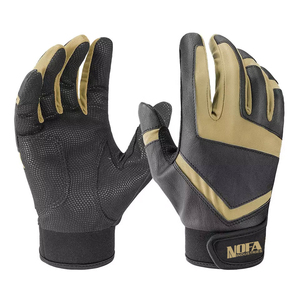 Guantes de Bateo de Cuero Negro NOFA INDUSTRIES, Cierre de Hebilla Ambidiestro, Tejido de Punto Acolchado, para Entrenamiento de Béisbol para Adultos - Product Image 5