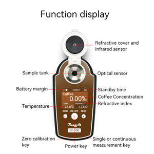 Compteur de café numérique portable Réfractomètre TDS Test de concentration de café <span class=keywords><strong>BRIX</strong></span> TDS Compteur Bean Cafe Bar Testeur de café
