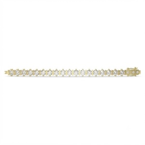 Bracelet tennis moderne en or 10K avec motif barre et diamants ronds, 1,25 ct DE VVS1, diamants de laboratoire en platine, pour cadeau de mariage ou d'anniversaire - Product Image 4
