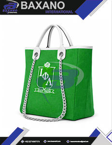 Bolsa de Lona Resistente Verde y Blanca con Correa de Cadena de la Hermandad Iota Phi Lambda, Gran Capacidad, Alta Calidad, Estilo IPL - Product Image 5