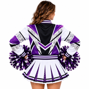 Ensemble d'uniformes de cheerleading à marque privée avec veste athlétique, jupe et design d'équipe personnalisé - Product Image 2