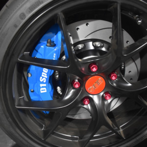 D1 Spec Front <b>Brake</b> <b>Caliper</b> Kit Blue 4-Piston With Slotted Rotors For Upgrade - Product Image 4
