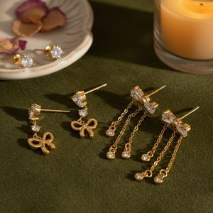 Pendientes de Borla de Acero Inoxidable Dorado con Estética Coqueta, en Oferta - Product Image 5