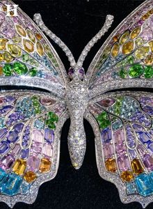 Luxury Butterfly Lab Grown Diamond Necklace Rainbow Gemstone Statement Necklace Fine Jewellery for Women - Product Image 6