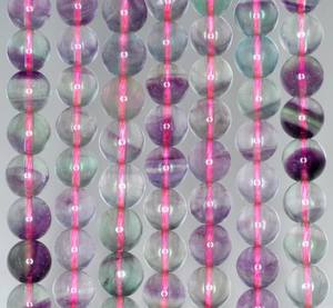 Cuentas Redondas de Fluorita Arcoíris, Cuentas Sueltas de Piedra Natural para Joyería, Fabricación de Pulseras y Collares, Cuentas para Manualidades - Product Image 1