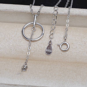 Conjunto de Collar de Cadena en Forma de Y de Plata S925 con Colgante Hueco de Perla de 8-13 mm, Borla, Accesorios de Joyería DIY, Colgantes Finos, Dijes 4154 - Product Image 3