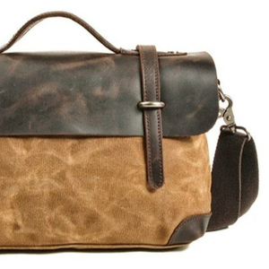 Classic Brown Leather Unisex Fashion Nylon Zipper Messenger Bag Waterproof <b>Small</b> <b>Purse</b> for Professional Leather Messenger Bag - Product Image 3