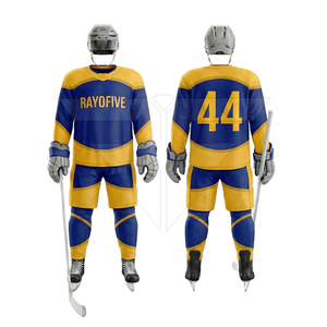 Nouveaux uniformes de hockey sur glace imprimés très demandés, 100 % polyester, logo personnalisé, sans manches, col en V, haute qualité pour usage décontracté - Product Image 3