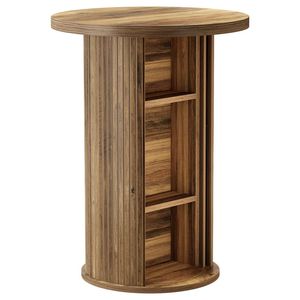 Mesa de Bar Redonda Alta con Espacio de Almacenamiento, Mesa de Centro - Product Image 5