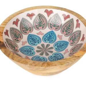 Cuencos de cerámica hechos a mano con borde de madera y diseño de tomate rojo y hojas a precios económicos - Product Image 6