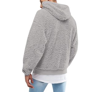 Custom Sherpa Fleece <b>Hoodie</b> for <b>Men</b> Oversized Pullover <b>Thick</b> Warm Fabric Kangaroo Pocket Reasonable Price Wholesale - Product Image 3