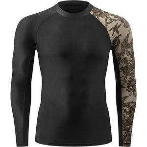 Sublimation <b>Printed</b> Spandex Bjj Rash Guard Gym <b>Surfing</b> Diving Rashguard Compression Shirts MMA Rashguard OEM ODM Rash Guard Men - Product Image 1