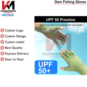 Gants de pêche à la mouche sans doigts pour hommes et femmes, en polyester respirant, légers, extensibles, protection solaire, avec fermeture auto-agrippante, pour activités de plein air - Product Image 3