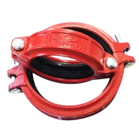 Coude réducteur croisé en fonte ductile, homologué UL FM, peint en rouge, pour raccordement de conduites d'incendie - Excellent rapport qualité-prix