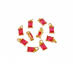 จี้ควอทซ์สีชมพูบานเย็นทรงสี่เหลี่ยมชุบทอง18K สำหรับสร้อยคอและสร้อยข้อมือขายส่งอัญมณี - Product Image 5