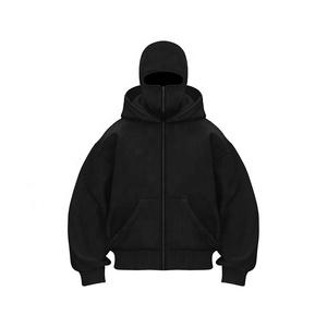 Custom Oversized Full <b>Zip</b> <b>Hooded</b> Sweatshirt 100% Cotton Heavyweight Men's Streetwear Hoodies OEM Manufacturer Eco-friendly USA - Product Image 3