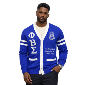 Cárdigan Phi Beta Sigma para Hombre, Tejido Premium, Ajuste Cómodo, Estilo Clásico, Ropa de Fraternidad Griega, Uso Casual - Product Image 1