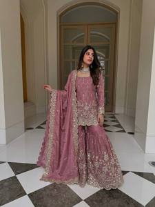 Women's Brown Beautiful Embroidered Salwar Kameez <b>Top</b>-Bottom Dupatta Set with Digital/Foil/Discharge Printed Work for Parties - Product Image 3