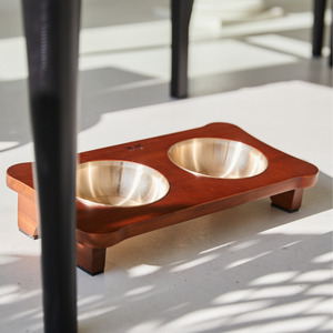 NOBBAN Premium Korean Traditional Bangjja Yugi Bronzeware Pet Bowl for <b>Dogs</b> & Cats (Single/Double) - Product Image 4
