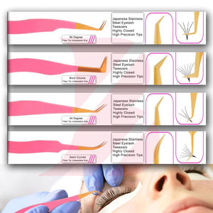 Meilleures pinces à cils pour extensions, pinces courbées à pointe fine pour isolation des cils, pour extensions de cils classiques et individuelles en volume - Product Image 6