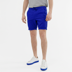 Pantalones Cortos Bermuda de Algodón Verde Oliva para Hombre, Cintura Media, Cordón Ajustable, Color Sólido, Tejido Transpirable - Product Image 4