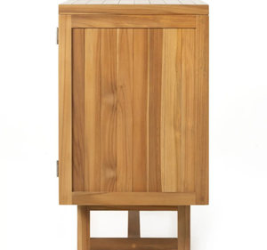 Buffet moderne en teck massif avec portes en rotin naturel, mobilier de salle à manger en bois écologique et minimaliste pour chambre et hôtel - Product Image 4