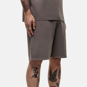 Men's Solid Color Cotton Gym Running Bermuda Shorts Casual Mid Waist <b>Elastic</b> Comfortable Breathable Woven Style Quick Dry High - Product Image 2