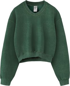 Autumn Cropped Sweatshirts Women's Casual Solid Long Sleeve Hoodies crop top Shirt Hooded Sweatshirt Tops sweatshirts - Product Image 6