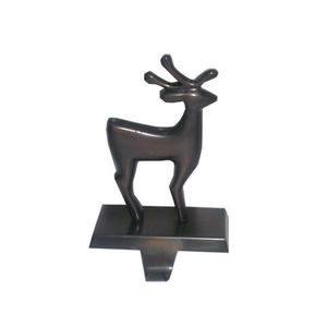 Silver And Black Reindeer <b>Stocking</b> <b>Holder</b> Hook For Home Fireplace Top Decorative Use Christmas Hanging Ornament <b>Stocking</b> <b>Holder</b> - Product Image 3