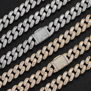 Collier chaîne cubaine en argent 925 avec diamants de laboratoire, plaqué or, style hip-hop, bijou de luxe pour homme - Product Image 5