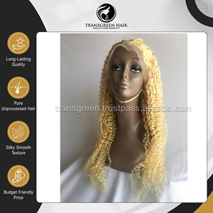 Experts en vente de perruques et extensions de cheveux humains vierges de qualité supérieure, blonds indiens bouclés profonds, de 26 pouces, avec frontal - à bas prix - Product Image 3