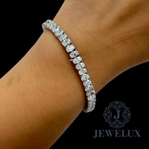 Pulsera de Tenis de Moissanita de Moda Más Vendida, Bañada en Oro Blanco, para Fiestas y Bodas, Joyería a Precio Asequible - Product Image 3