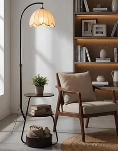 Modern <b>Iron</b> Floor Lamp White Paper Dome Shade LED Warm Light Adjustable Height Residential Use - Product Image 2