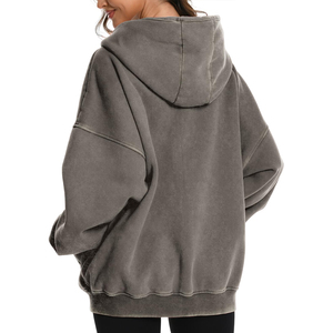 Sudadera con capucha extragrande para mujer con forro polar suave, de secado rápido y cómoda, con cremallera, para chicas. - Product Image 3