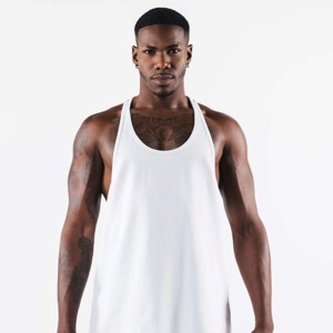 Wholesale Plain Blank Cotton Polyester Tank Top Men Custom Logo Embroidery Summer Casual Muscle <b>Stringer</b> <b>Vest</b> For Gym Workout - Product Image 3
