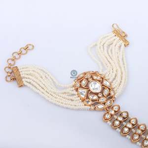 Sunaina Bridal Polki Designer Gold Plated Ethnic Fine Jewelry Hathphool Set - Product Image 2