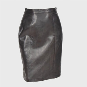 Jupe en cuir véritable de haute qualité pour femmes, mini, hiver, confortable, respirante, brillante, antistatique, dernière collection - Product Image 1