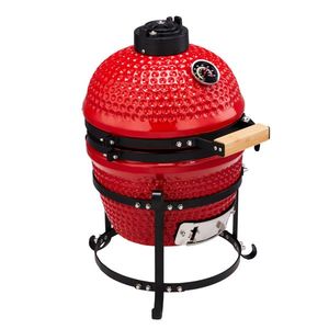 Barbecue portable en céramique de 13 pouces avec grille de cuisson en acier inoxydable, déflecteurs de chaleur, outil à cendres et support extérieur pour le camping - Product Image 3