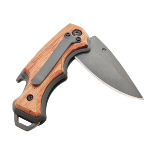 Navaja Plegable Utilitaria con Hoja de Acero de 20.8cm, Punta de Gota, Perilla de Pulgar, Mango de Madera, Diseño Artístico, Grosor de 0.5mm, Longitud Total de 6.7in - Product Image 1