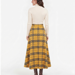 Women Button Down Flannel <b>Long</b> <b>Skirts</b> Winter Fashion Style Plaid <b>Long</b> <b>Skirt</b> Ladies High Quality Flannel Plaid <b>Long</b> <b>Skirts</b> - Product Image 2
