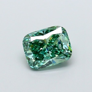 Diamant CVD vert vif fantaisie modifié taille coussin de 1,51 carat, pureté VVS2, excellente taille, pierre précieuse créée en laboratoire pour joaillerie fine - Product Image 1