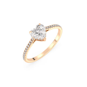 Bague solitaire REYES en or massif 14 carats avec diamant de laboratoire HPHT CVD, certifiée IGI, cadeau de fiançailles ou de mariage - Product Image 1