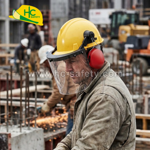 หน้ากากนิรภัยแบบมีร่อง HC Safety H101-PC C พร้อมที่ครอบหู สำหรับช่างซ่อมบำรุงโรงงาน 6 จุดยึด - Product Image 3