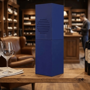 Boîte cadeau pour bouteille de vin en papier kraft écologique |   Boîte d'emballage en carton brun pour la remise en cadeau de bouteilles de vin, de spiritueux et de boissons individuelles - Product Image 1