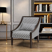 Fauteuil contemporain en bois massif, rembourré, design moderne - Salon, chambre, appartement, bureau, hôtel, restaurant