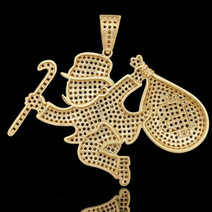 Colgante Personalizado con Incrustaciones de Diamantes Estilo Charlie Chaplin, con Diseño de Bolsa de Dólares, para Hombres con Estilo Hip Hop Elegante - Product Image 3